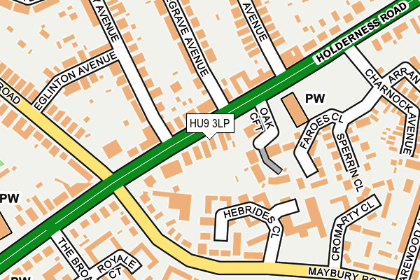 HU9 3LP map - OS OpenMap – Local (Ordnance Survey)