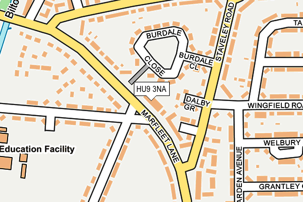 HU9 3NA map - OS OpenMap – Local (Ordnance Survey)