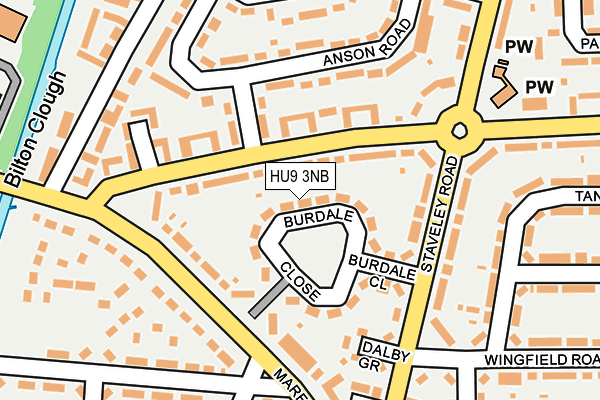 HU9 3NB map - OS OpenMap – Local (Ordnance Survey)