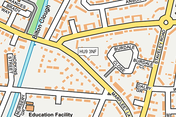 HU9 3NF map - OS OpenMap – Local (Ordnance Survey)