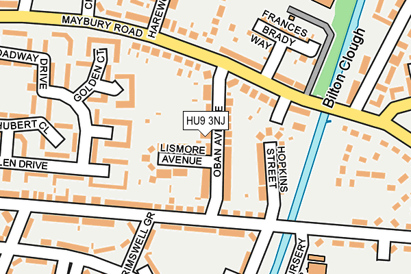 HU9 3NJ map - OS OpenMap – Local (Ordnance Survey)