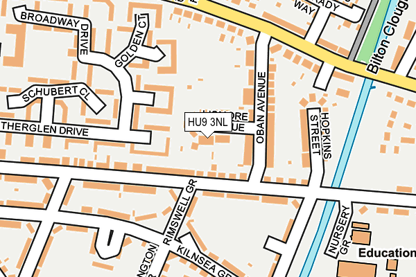 HU9 3NL map - OS OpenMap – Local (Ordnance Survey)