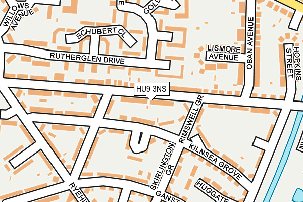 HU9 3NS map - OS OpenMap – Local (Ordnance Survey)