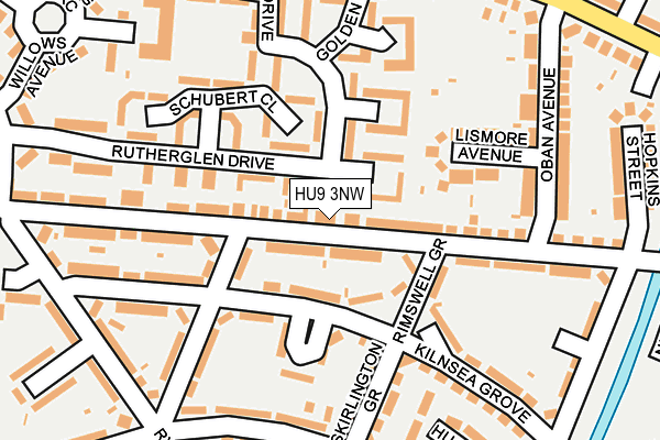 HU9 3NW map - OS OpenMap – Local (Ordnance Survey)