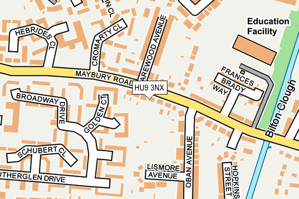 HU9 3NX map - OS OpenMap – Local (Ordnance Survey)