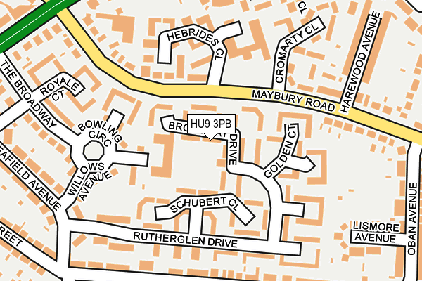 HU9 3PB map - OS OpenMap – Local (Ordnance Survey)