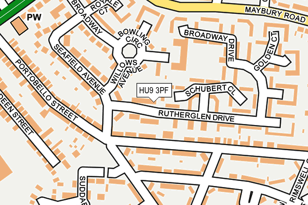 HU9 3PF map - OS OpenMap – Local (Ordnance Survey)