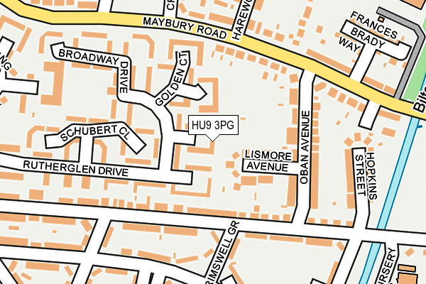 HU9 3PG map - OS OpenMap – Local (Ordnance Survey)