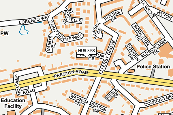 HU9 3PS map - OS OpenMap – Local (Ordnance Survey)