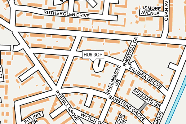 HU9 3QP map - OS OpenMap – Local (Ordnance Survey)