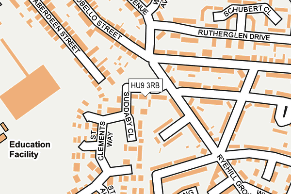 HU9 3RB map - OS OpenMap – Local (Ordnance Survey)