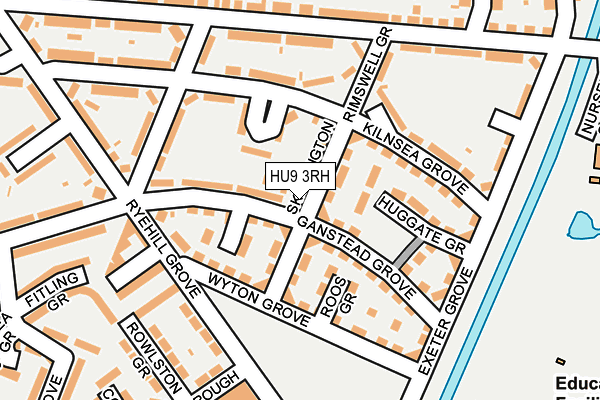 HU9 3RH map - OS OpenMap – Local (Ordnance Survey)