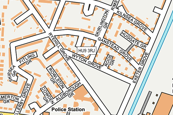 HU9 3RJ map - OS OpenMap – Local (Ordnance Survey)