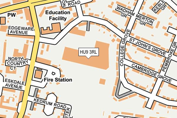 HU9 3RL map - OS OpenMap – Local (Ordnance Survey)