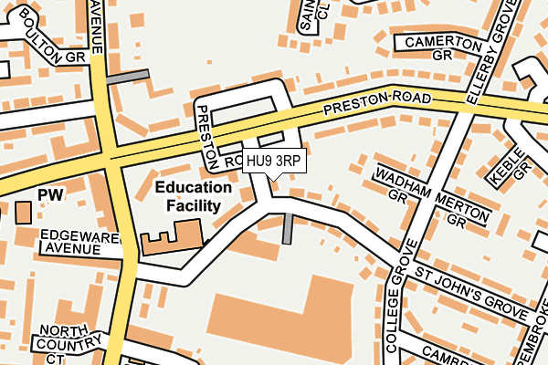 HU9 3RP map - OS OpenMap – Local (Ordnance Survey)