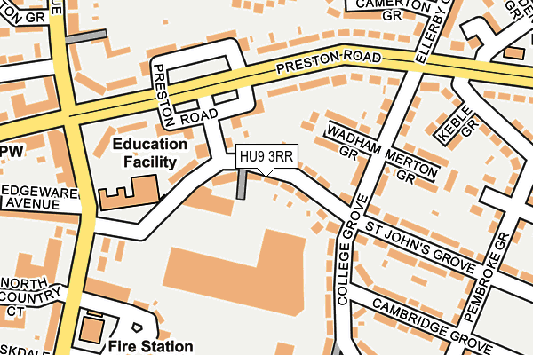 HU9 3RR map - OS OpenMap – Local (Ordnance Survey)