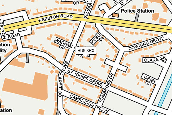 HU9 3RX map - OS OpenMap – Local (Ordnance Survey)