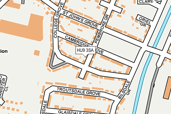 HU9 3SA map - OS OpenMap – Local (Ordnance Survey)