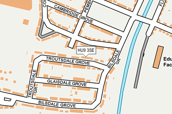 HU9 3SE map - OS OpenMap – Local (Ordnance Survey)