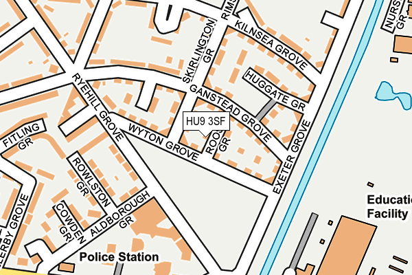 HU9 3SF map - OS OpenMap – Local (Ordnance Survey)