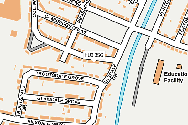 HU9 3SG map - OS OpenMap – Local (Ordnance Survey)