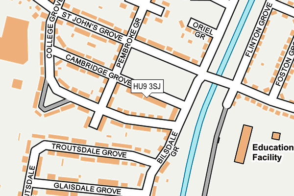 HU9 3SJ map - OS OpenMap – Local (Ordnance Survey)