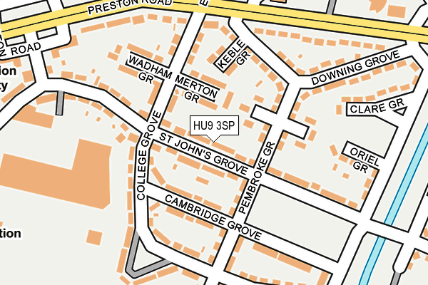 HU9 3SP map - OS OpenMap – Local (Ordnance Survey)