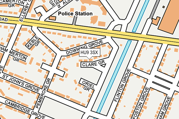 HU9 3SX map - OS OpenMap – Local (Ordnance Survey)