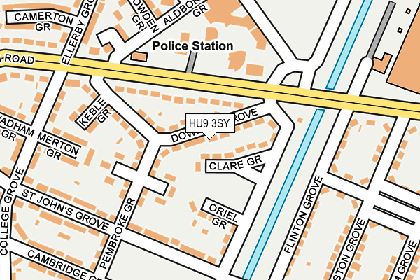 HU9 3SY map - OS OpenMap – Local (Ordnance Survey)