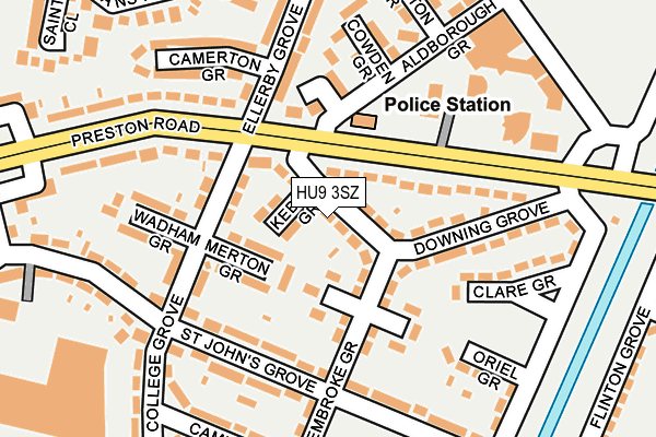 HU9 3SZ map - OS OpenMap – Local (Ordnance Survey)