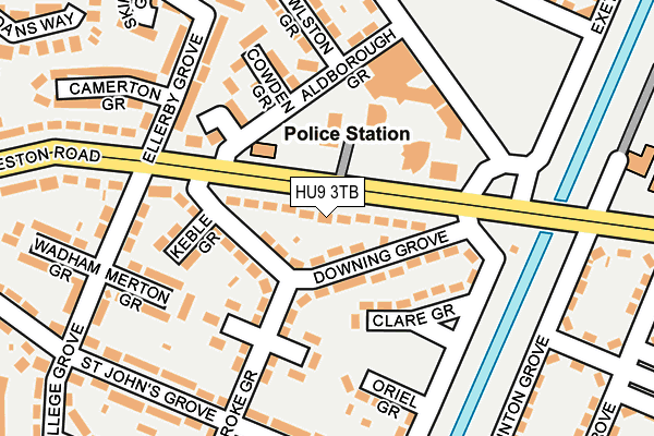 HU9 3TB map - OS OpenMap – Local (Ordnance Survey)