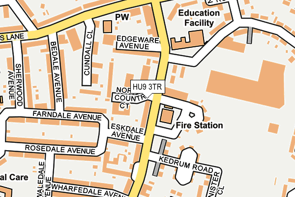 HU9 3TR map - OS OpenMap – Local (Ordnance Survey)