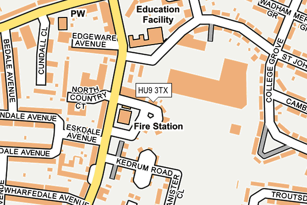 HU9 3TX map - OS OpenMap – Local (Ordnance Survey)