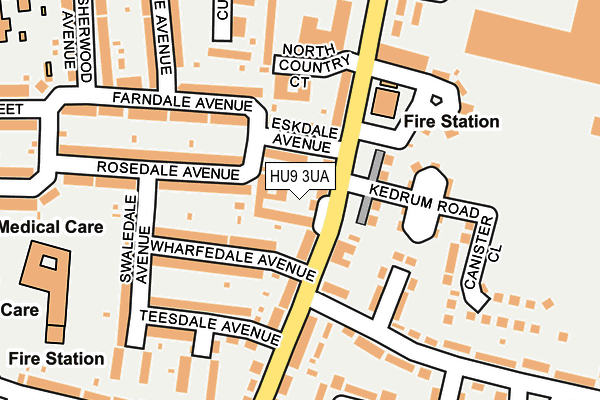 HU9 3UA map - OS OpenMap – Local (Ordnance Survey)