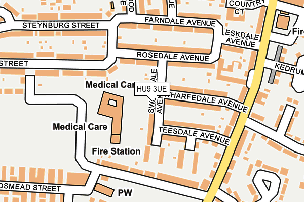 HU9 3UE map - OS OpenMap – Local (Ordnance Survey)