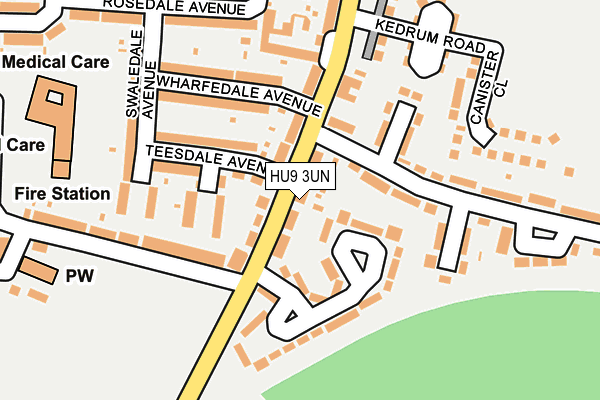 HU9 3UN map - OS OpenMap – Local (Ordnance Survey)