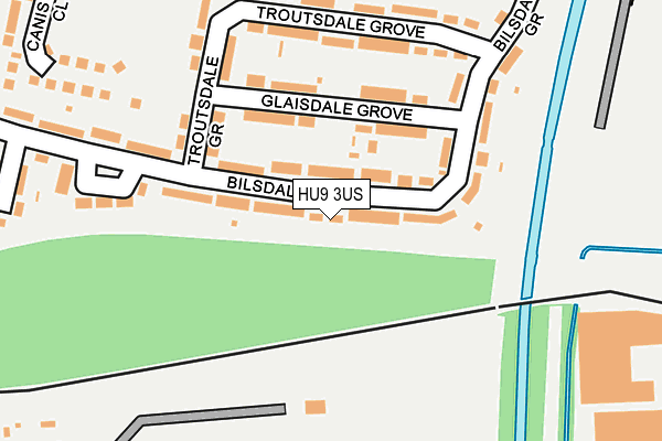 HU9 3US map - OS OpenMap – Local (Ordnance Survey)