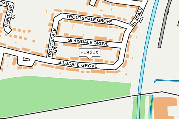 HU9 3UX map - OS OpenMap – Local (Ordnance Survey)