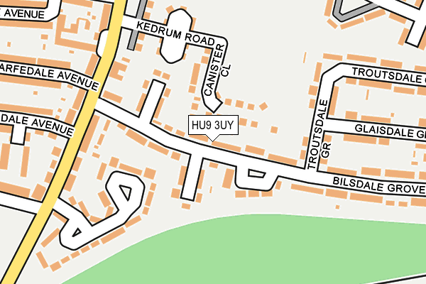 HU9 3UY map - OS OpenMap – Local (Ordnance Survey)