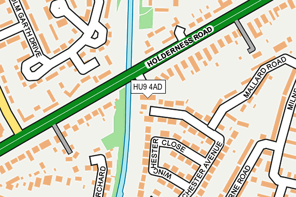 HU9 4AD map - OS OpenMap – Local (Ordnance Survey)