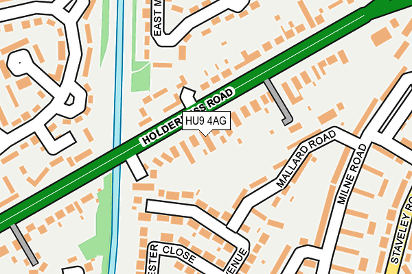 HU9 4AG map - OS OpenMap – Local (Ordnance Survey)