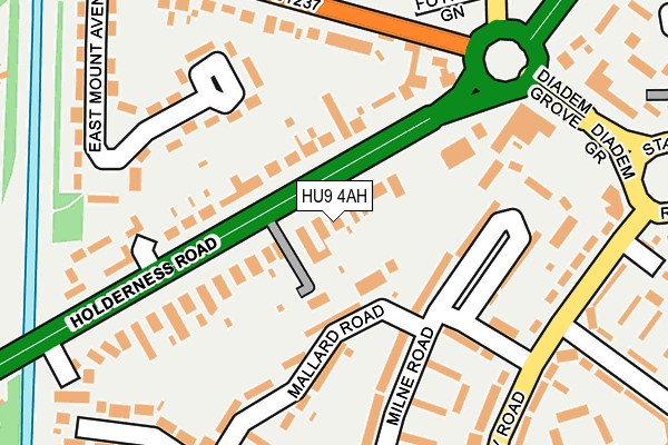 HU9 4AH map - OS OpenMap – Local (Ordnance Survey)