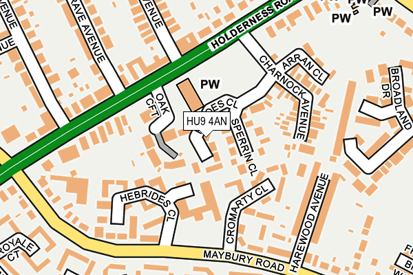 HU9 4AN map - OS OpenMap – Local (Ordnance Survey)