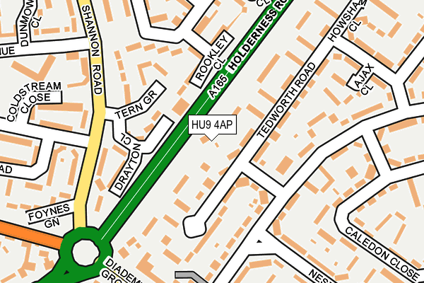 HU9 4AP map - OS OpenMap – Local (Ordnance Survey)