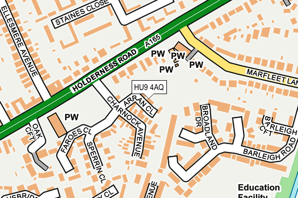 HU9 4AQ map - OS OpenMap – Local (Ordnance Survey)