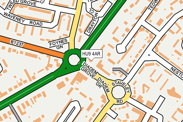 HU9 4AR map - OS OpenMap – Local (Ordnance Survey)