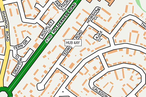 HU9 4AY map - OS OpenMap – Local (Ordnance Survey)