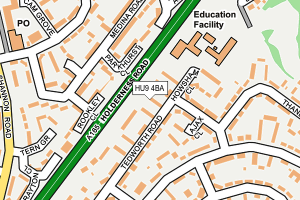 HU9 4BA map - OS OpenMap – Local (Ordnance Survey)