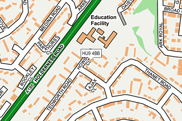 HU9 4BB map - OS OpenMap – Local (Ordnance Survey)