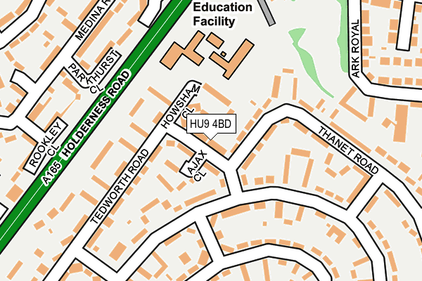 HU9 4BD map - OS OpenMap – Local (Ordnance Survey)